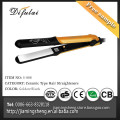 New Name Brand Shiny Gold Flat Iron Floating Ceramic Plate Hair Straightener